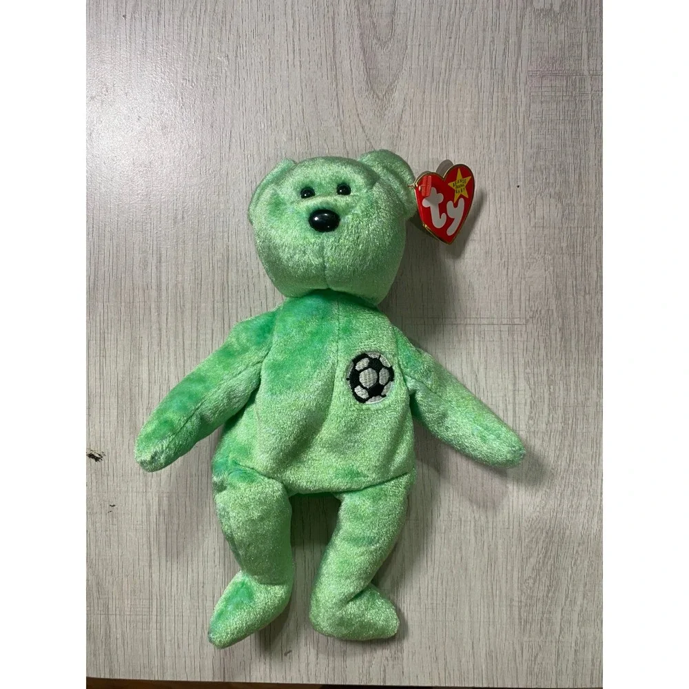 Ty Beanie Baby Kicks Soccer Bear 1998 Plush With Hang Tag